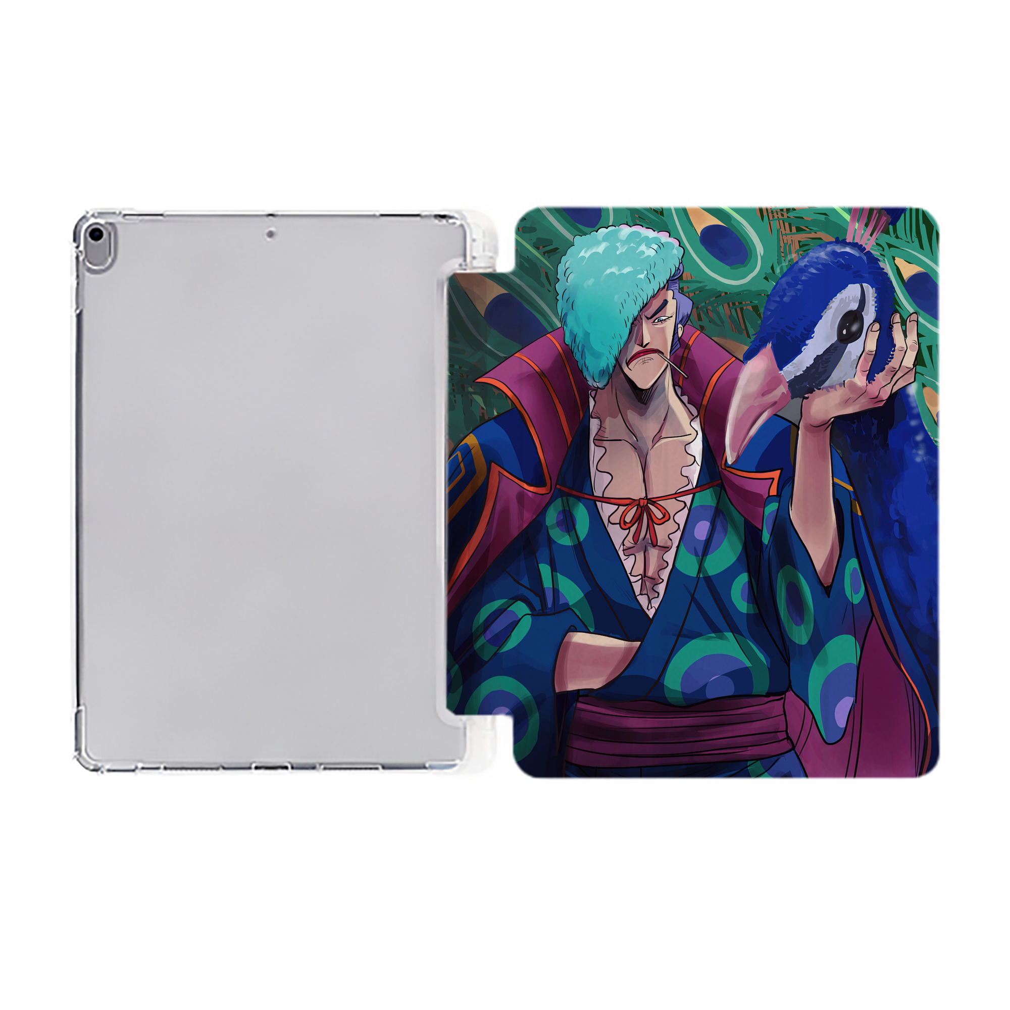 ワンピース ONE PIECE IPad ケース ペン収納付き 三つ折りスタンド PUレザー×シリコン 対応機種9.5/10.5/10.9インチ